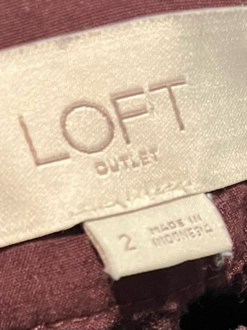 LOFT Mini Corduroy Button-Front Skirt in Deep Burgundy - Picture 2 of 3